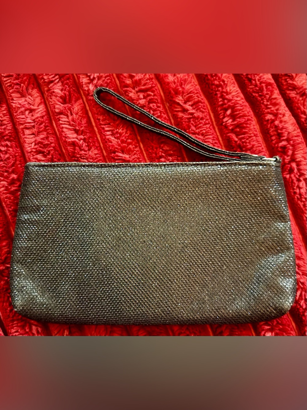 Black Rhinestone Pleated Wristlet Clutch - Picture 2 of 3